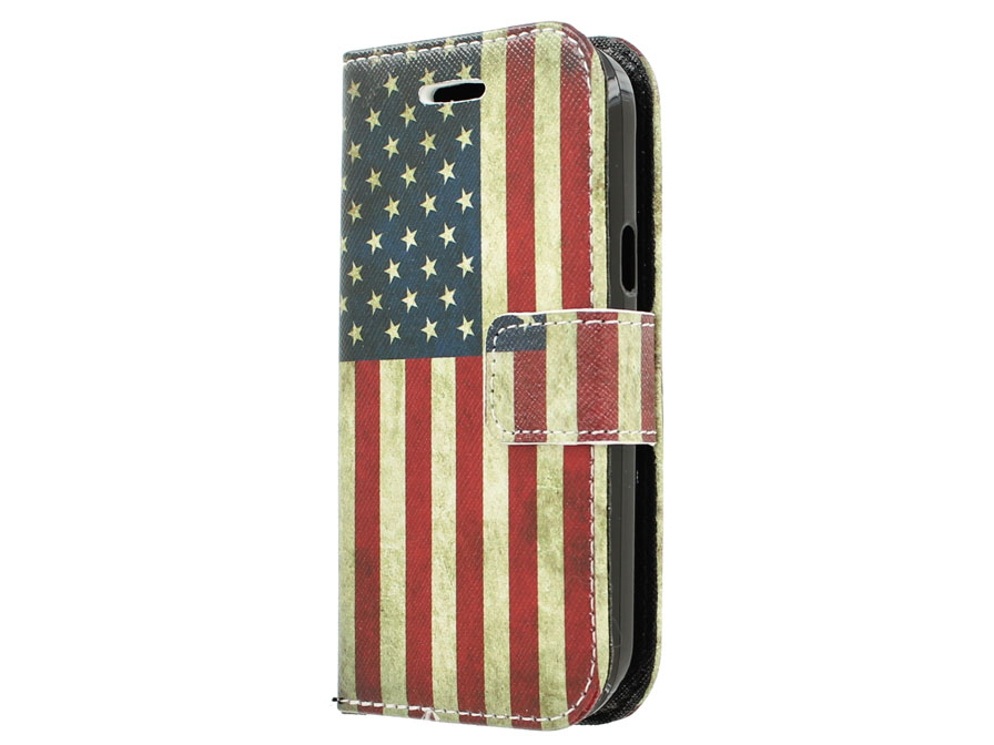 Vintage USA Flag Book Case Hoesje voor Samsung Galaxy Trend Lite