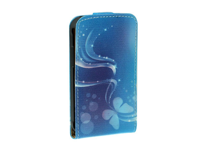 Blue Butterflies Kunstleren Flip Case Samsung Galaxy Ace Plus (S7500)