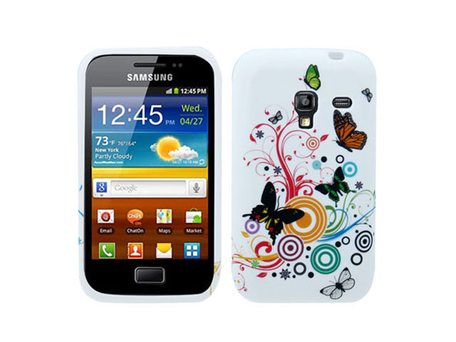 Funky Butterflies TPU Case Hoesje Samsung Galaxy Ace Plus (S7500)