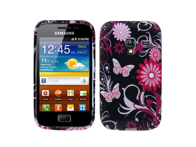 Pink Butterflies TPU Case Hoesje Samsung Galaxy Ace Plus (S7500)