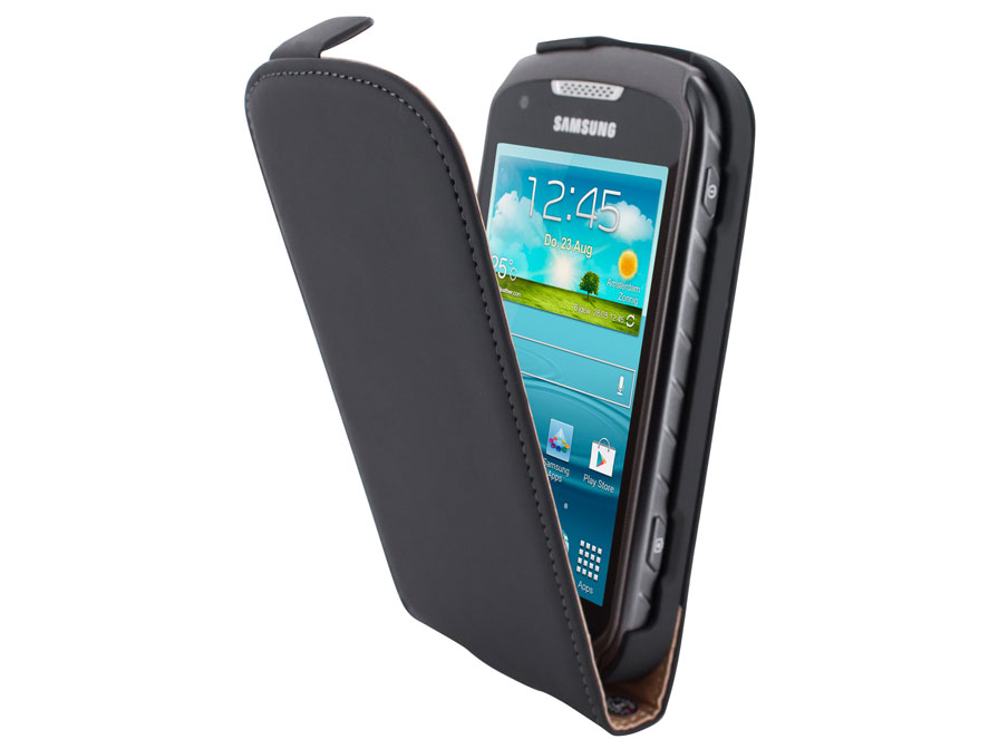 Mobiparts Premium Echt Leren Flip Case voor Samsung Xcover 2