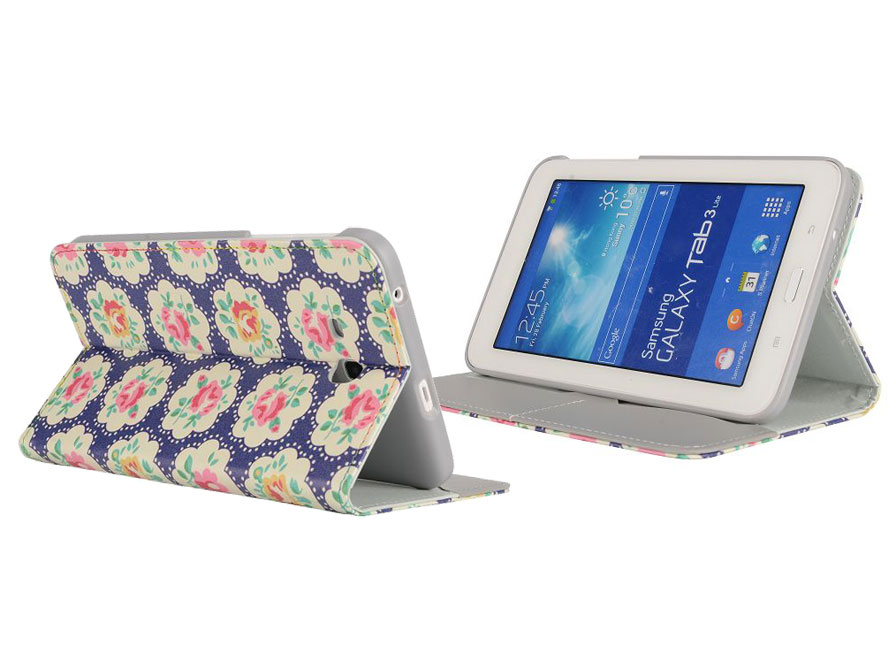 Floral Stand Case - Hoesje voor Samsung Galaxy Tab 3 Lite
