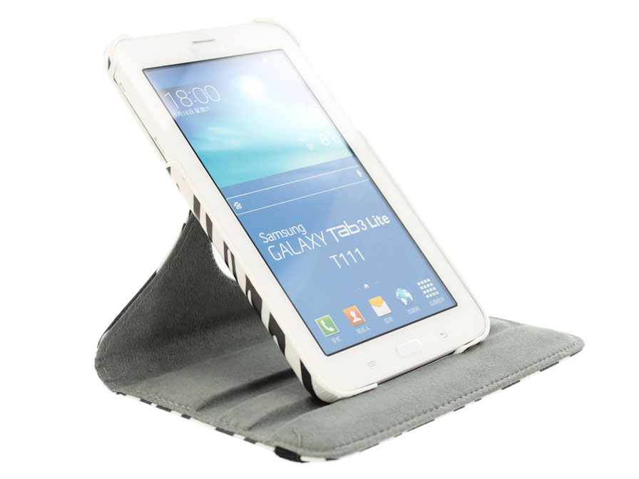 Zebra Draaibare Case - Hoes voor Samsung Galaxy Tab 3 Lite