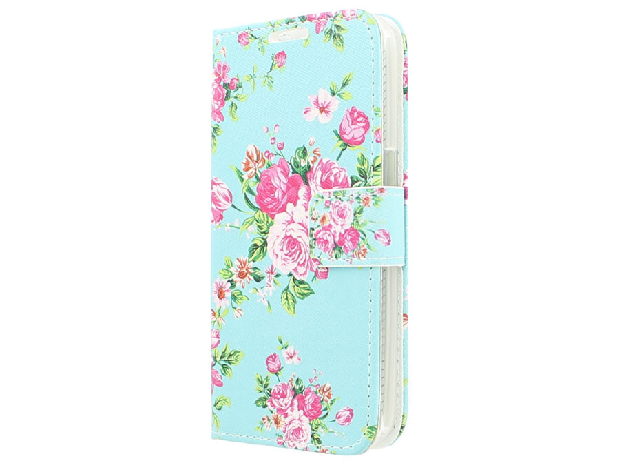 Inferieur dubbele rijstwijn Flower Book Case Hoesje voor Samsung Galaxy Core Prime