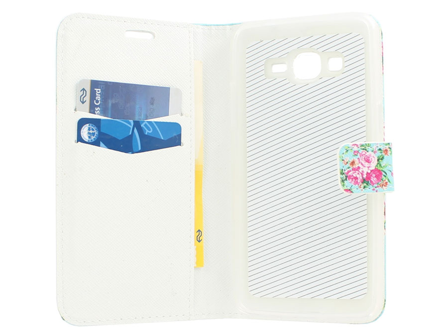 Flower Book Case - Samsung Galaxy Grand Prime Hoesje