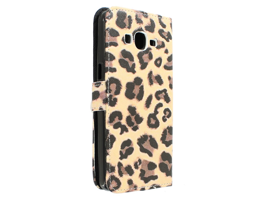Leopard Book Case - Samsung Galaxy Grand Prime Hoesje