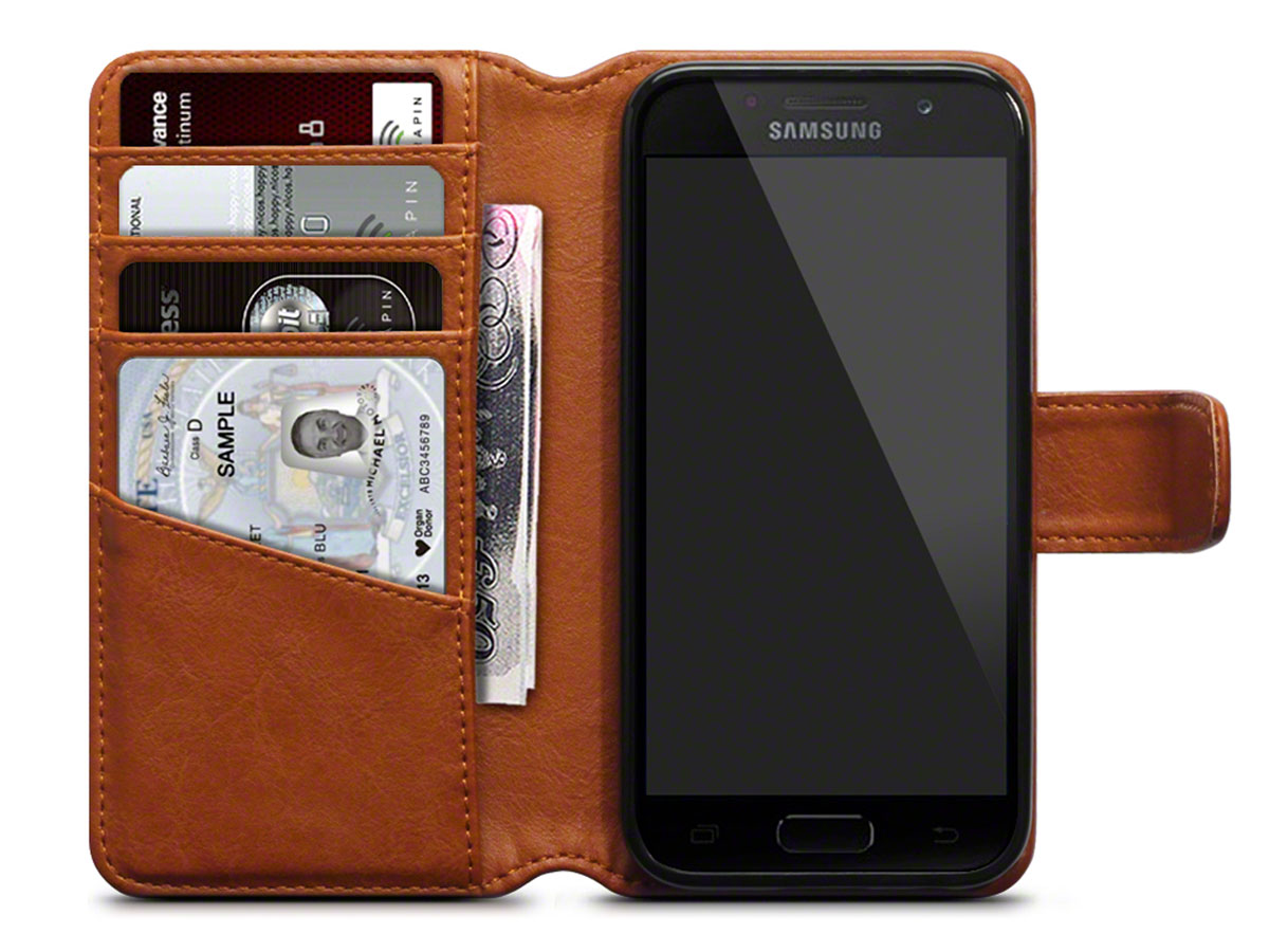 CaseBoutique Wallet Cognac Leer - Galaxy A3 2017 Hoesje
