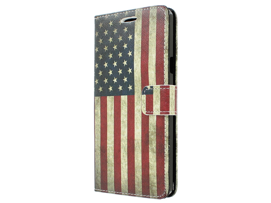 Samsung Galaxy A7 Hoesje - Vintage USA Flag