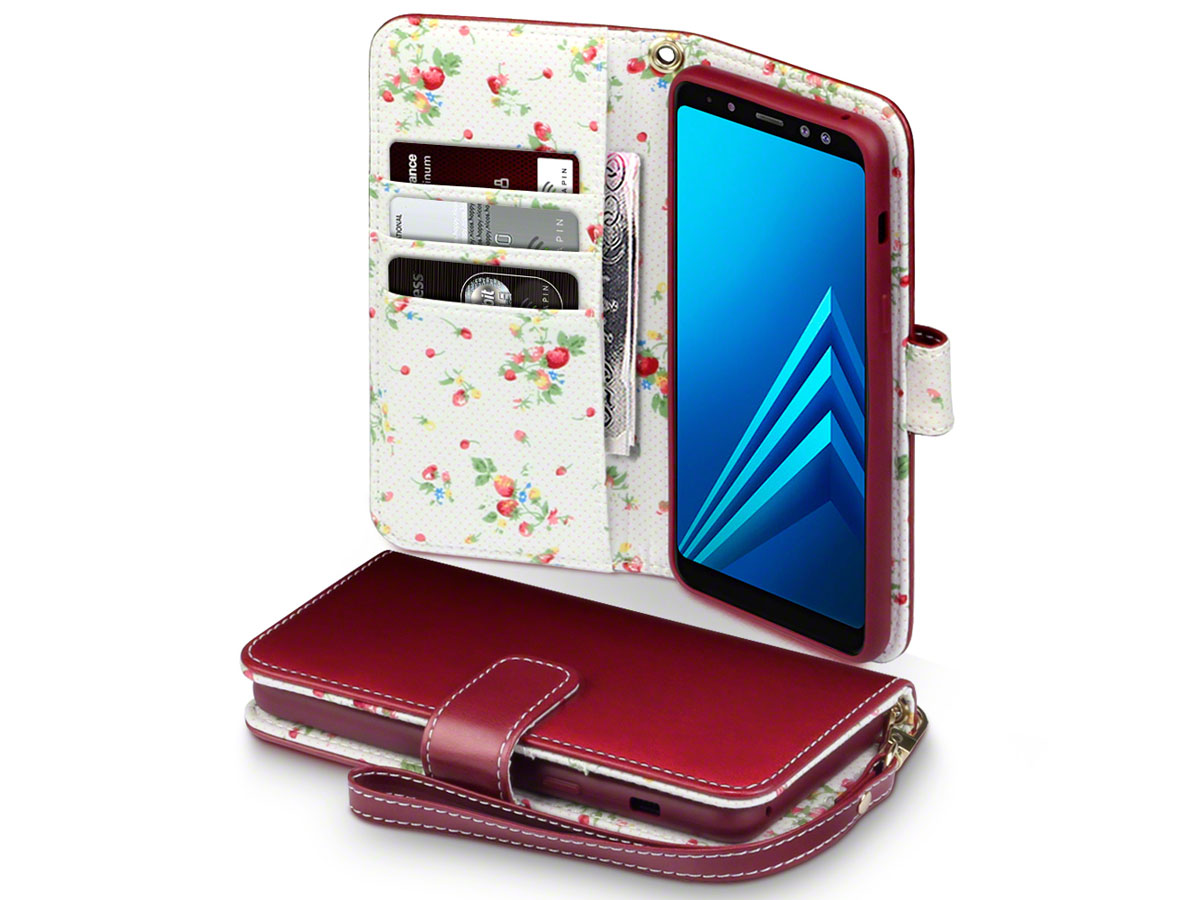 CaseBoutique Bookcase Floral - Galaxy A8 2018 Hoesje