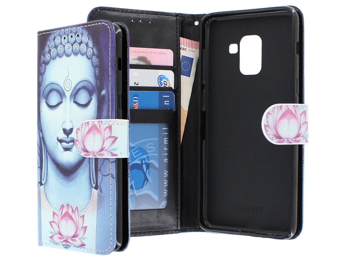 Boeddha Lily Bookcase - Samsung Galaxy A8 2018 hoesje