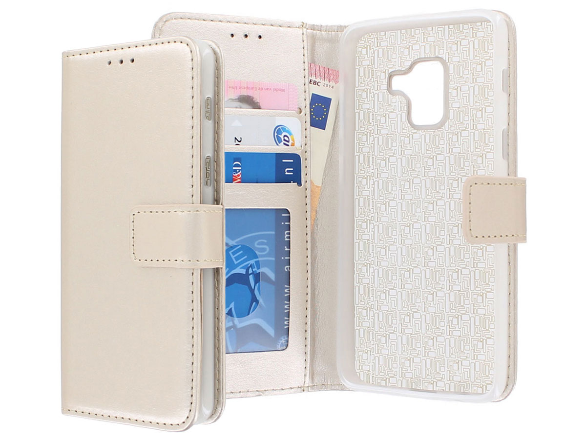 Bookcase Wallet Goud - Samsung Galaxy A8 2018 hoesje