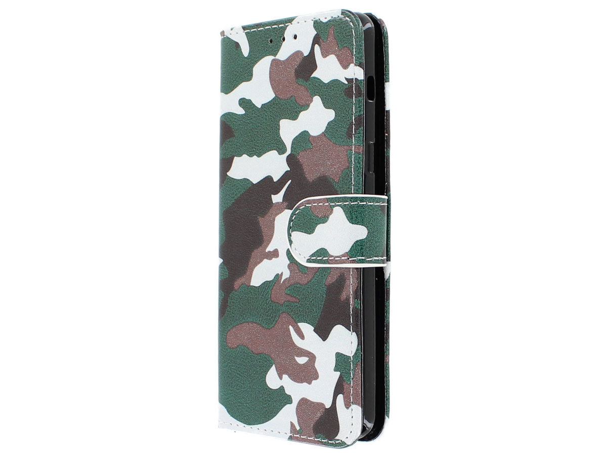 Camouflage Bookcase - Samsung Galaxy A8 2018 hoesje