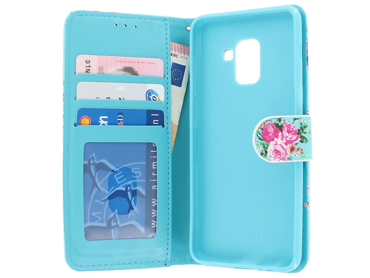 Flower Bookcase Wallet - Samsung Galaxy A8 2018 hoesje