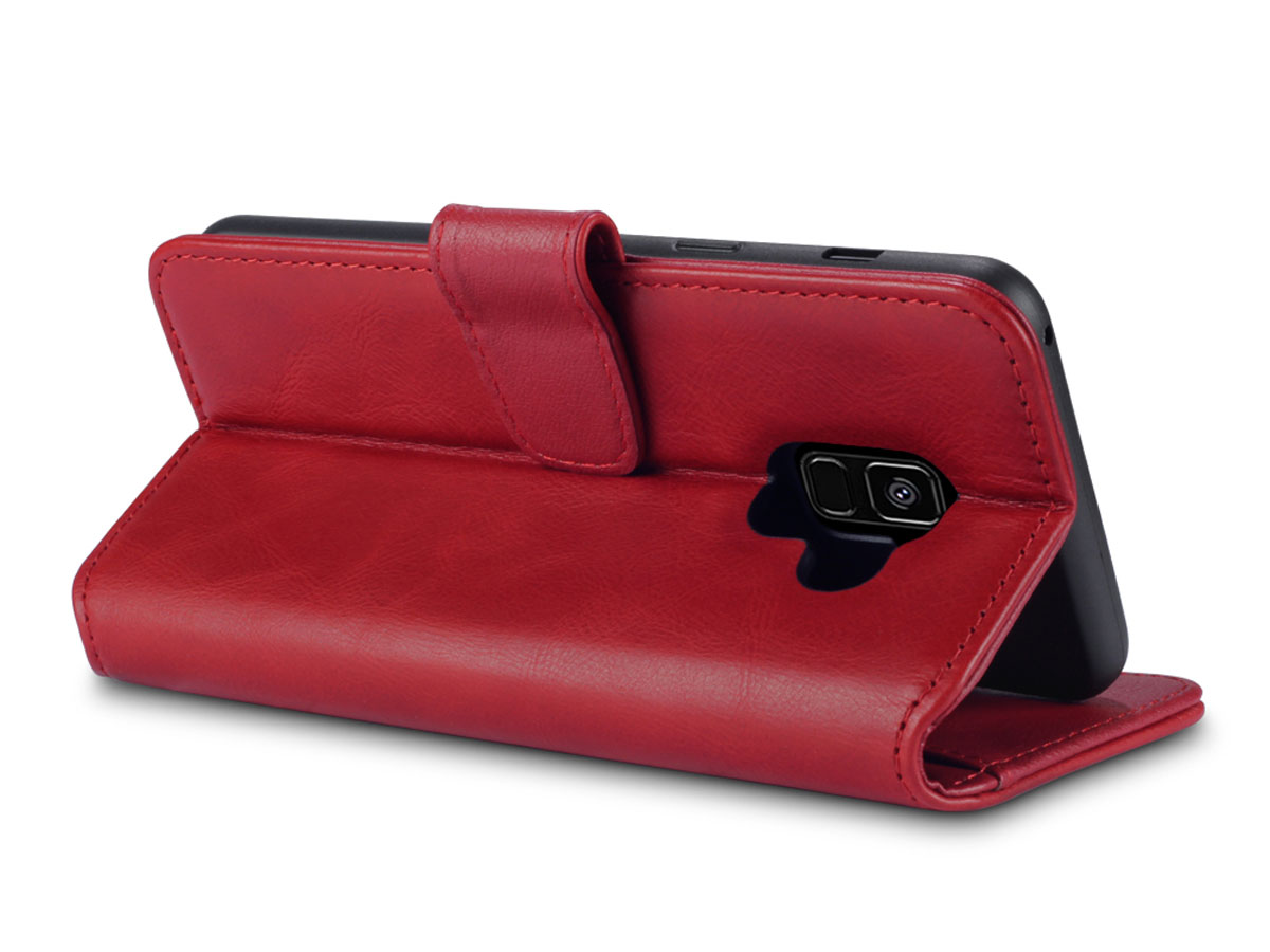 CaseBoutique Bookcase Rood Leer - Galaxy A8 2018 Hoesje
