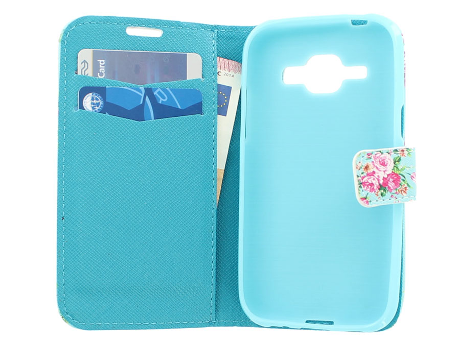 Flower Book Case - Samsung Galaxy J1 2015 hoesje