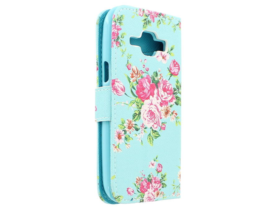 Flower Book Case - Samsung Galaxy J1 2015 hoesje