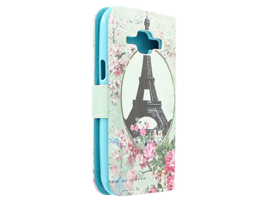 Retro Paris Book Case  - Samsung Galaxy J1 2015 hoesje