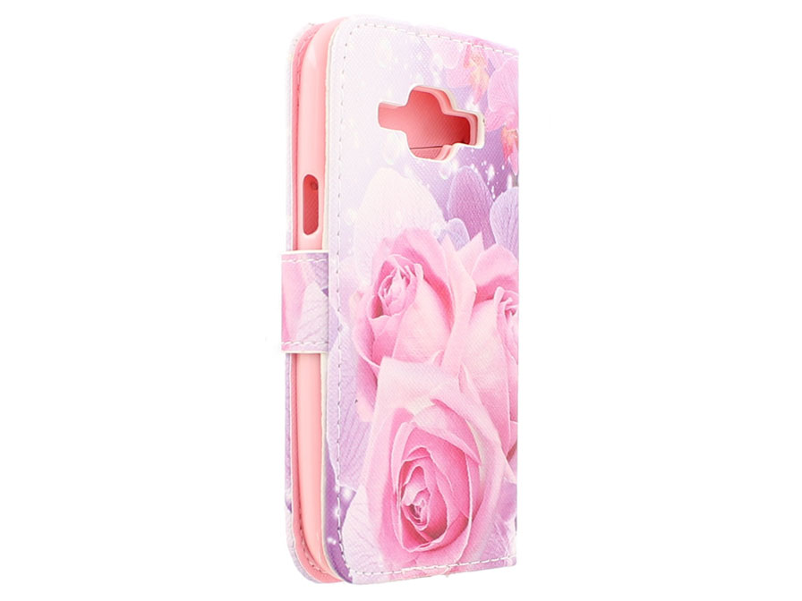 Rose Book Case - Samsung Galaxy J1 2015 hoesje