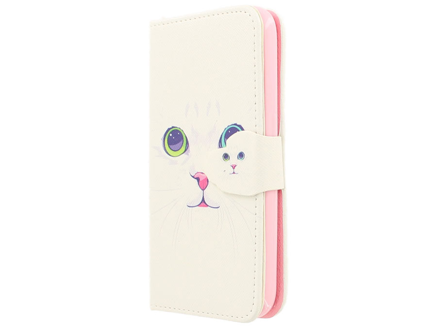 Kitty Cat Bookcase - Samsung Galaxy J1 2016 hoesje