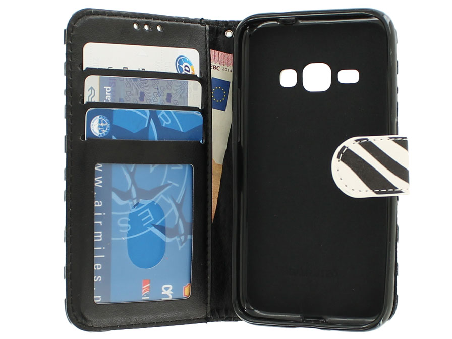 Zebra Bookcase - Samsung Galaxy J1 2016 hoesje