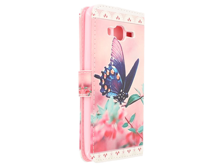 Butterfly Bookcase - Samsung Galaxy J3 2016 hoesje