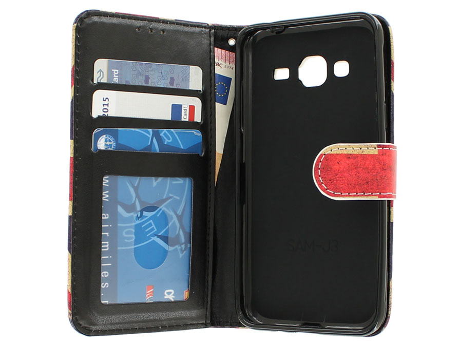 Vintage GB Bookcase - Samsung Galaxy J3 2016 hoesje