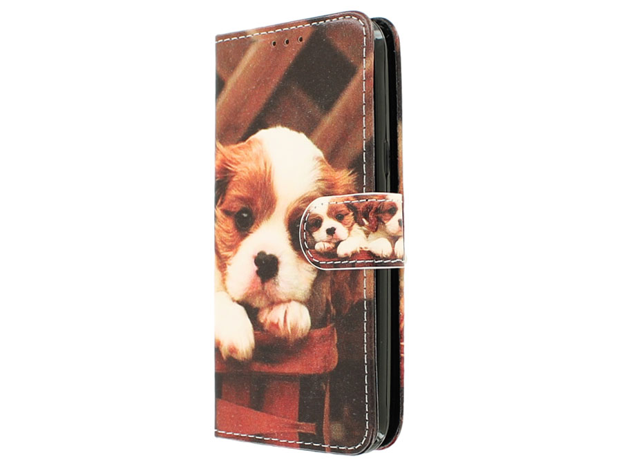 Puppy Dog Bookcase - Samsung Galaxy J3 2016 hoesje