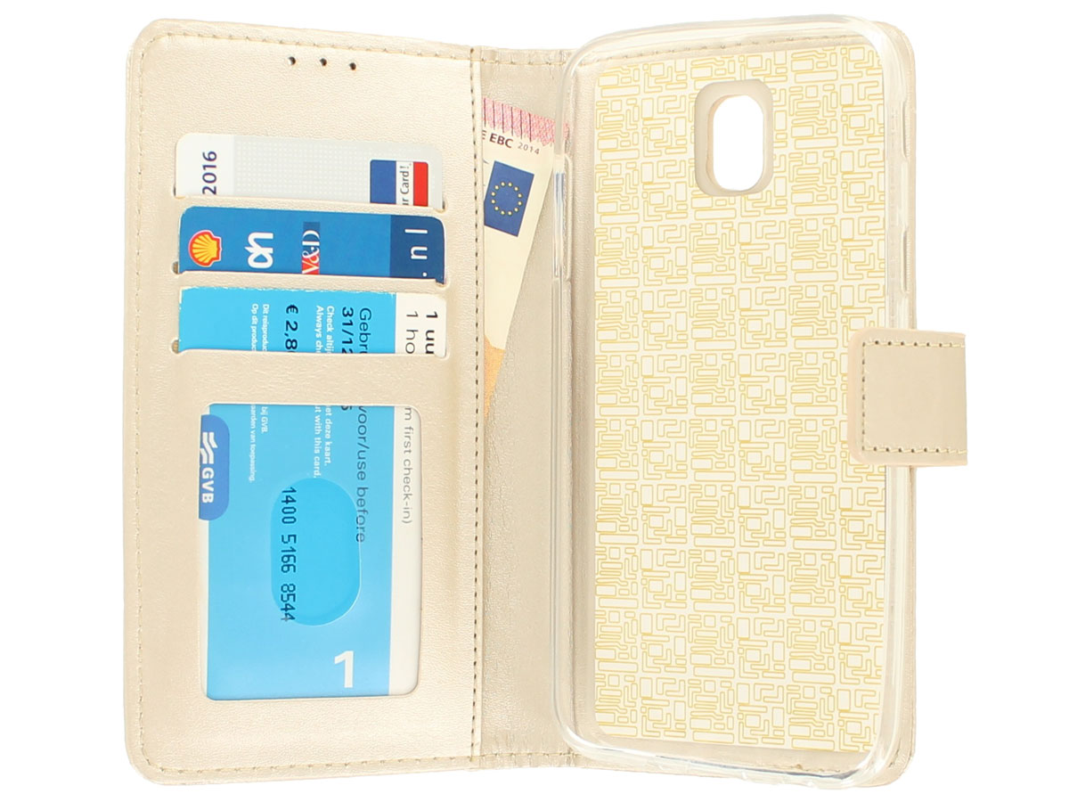 Wallet Bookcase Goud - Samsung Galaxy J3 2017 hoesje