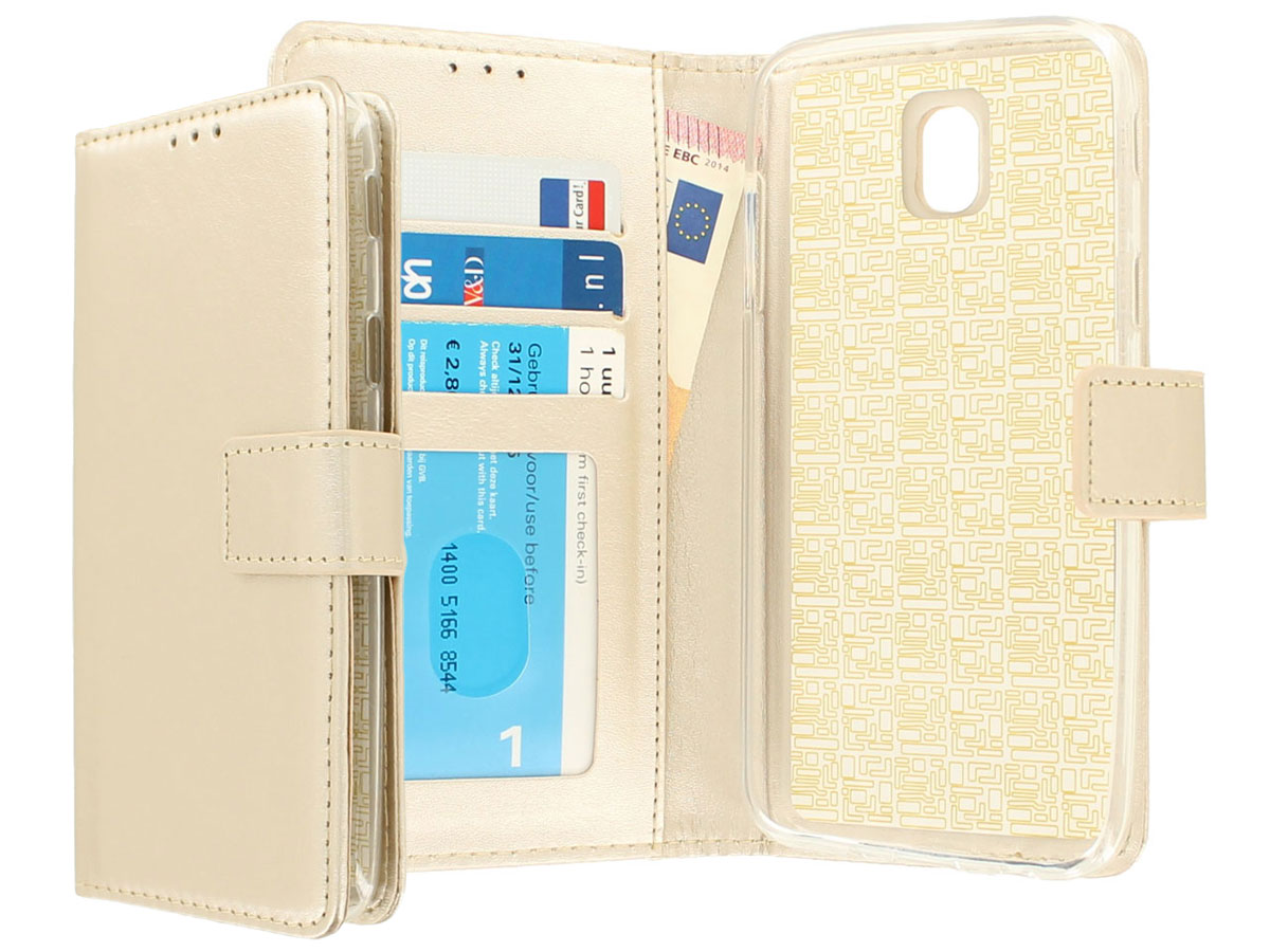 Wallet Bookcase Goud - Samsung Galaxy J3 2017 hoesje
