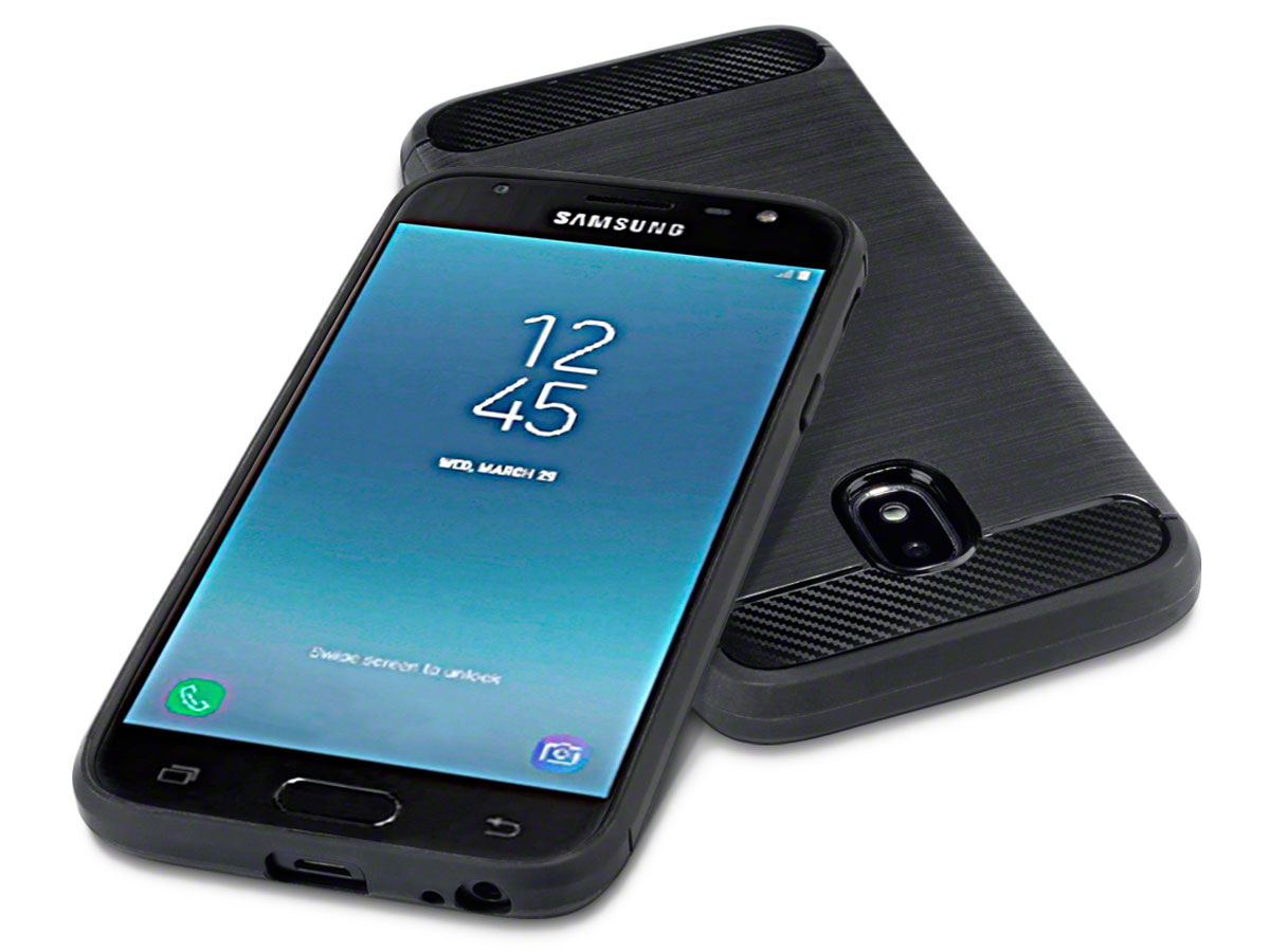 Rugged Carbon TPU Case - Samsung Galaxy J3 2017 hoesje