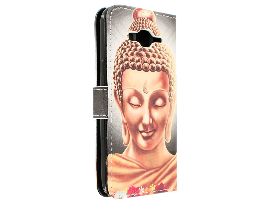 Golden Boeddha Bookcase - Samsung Galaxy J5 2015 Hoesje