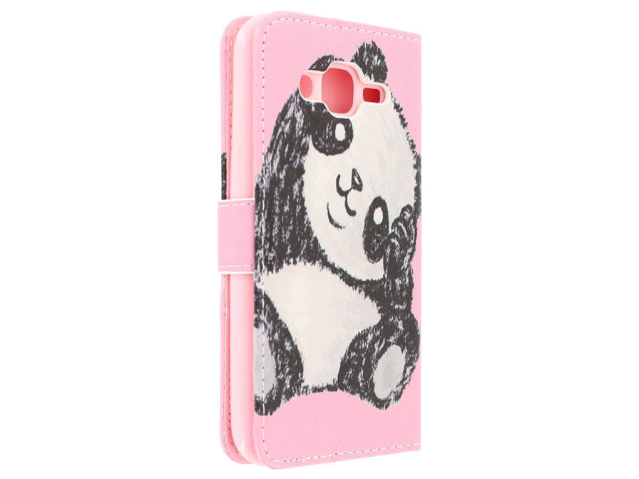 Cute Panda Bookcase - Samsung Galaxy J5 2015 hoesje