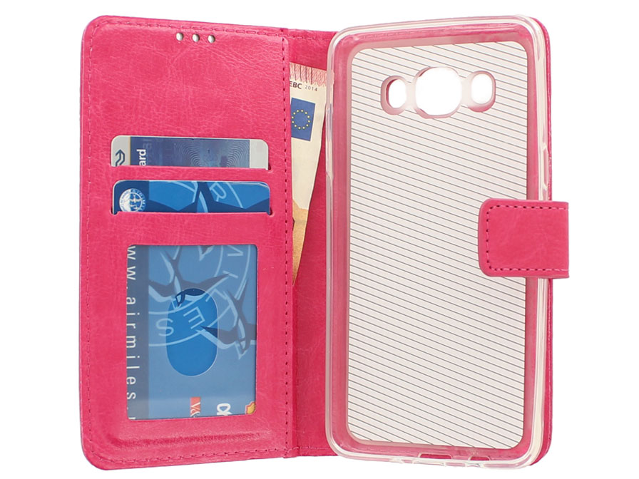 Wallet Bookcase - Samsung Galaxy J5 2016 hoesje Fuchsia