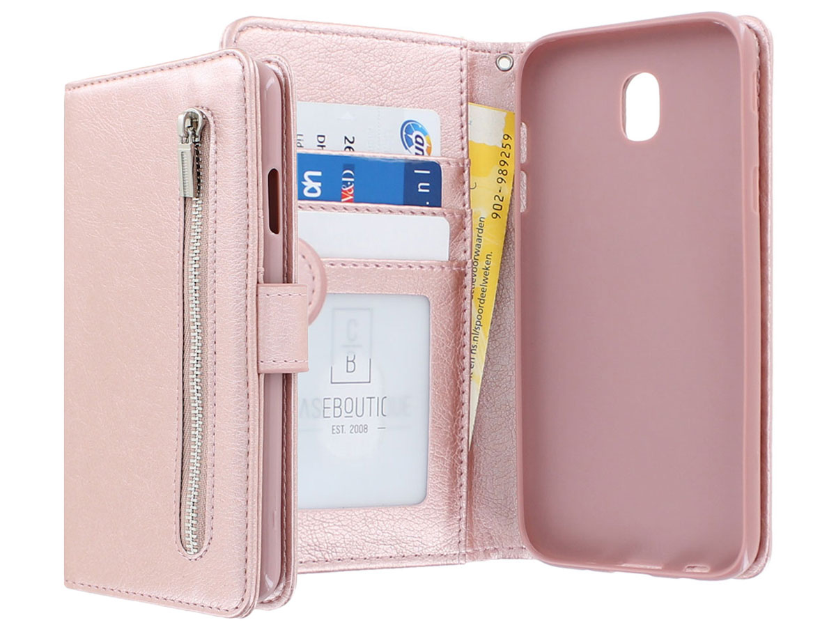 Zipper Book Case Rosé - Samsung Galaxy J5 2017 hoesje
