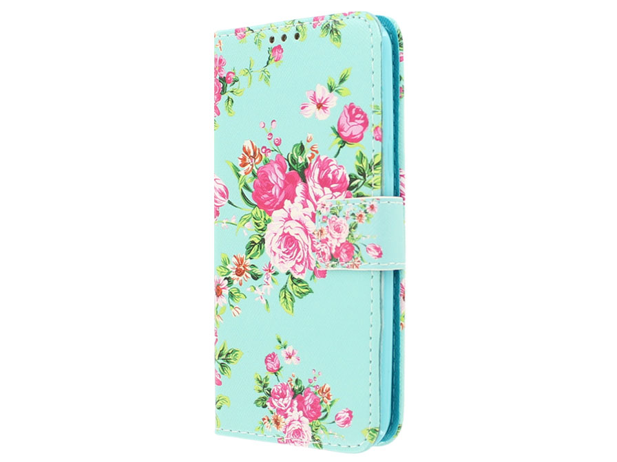 aanklager Jane Austen Spelen met Flower Bookcase | Samsung Galaxy J7 2016 hoesje