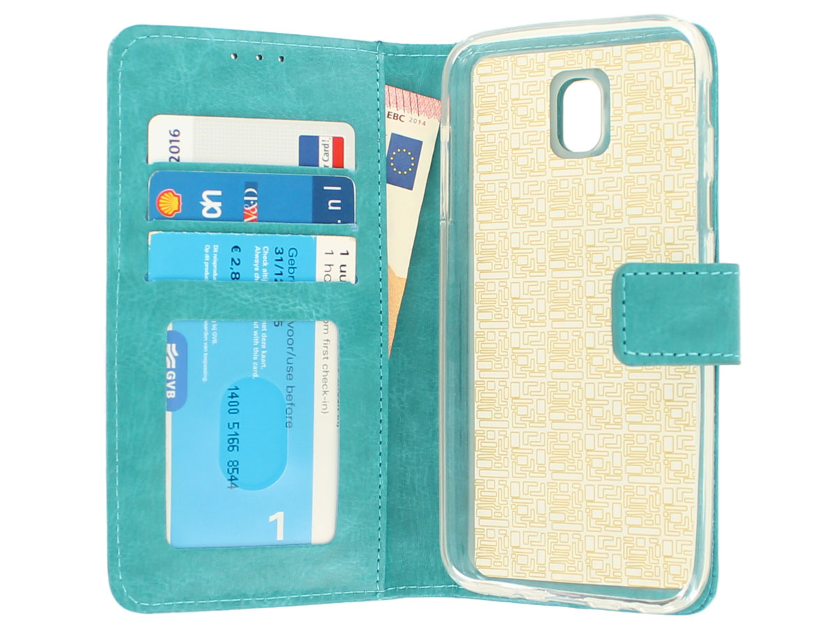 Bookcase Turquoise - Samsung Galaxy J7 2017 hoesje