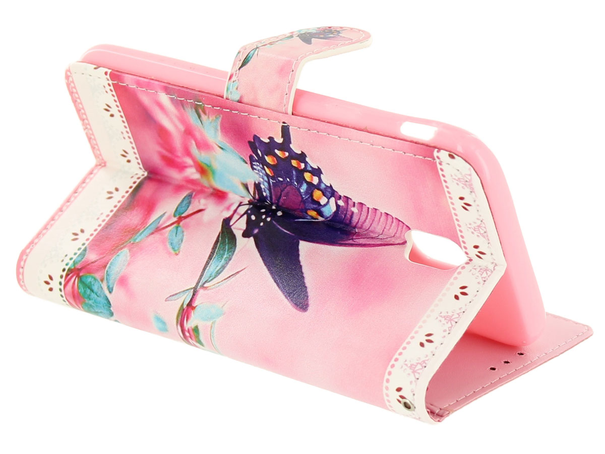 Butterfly Bookcase - Samsung Galaxy J7 2017 hoesje