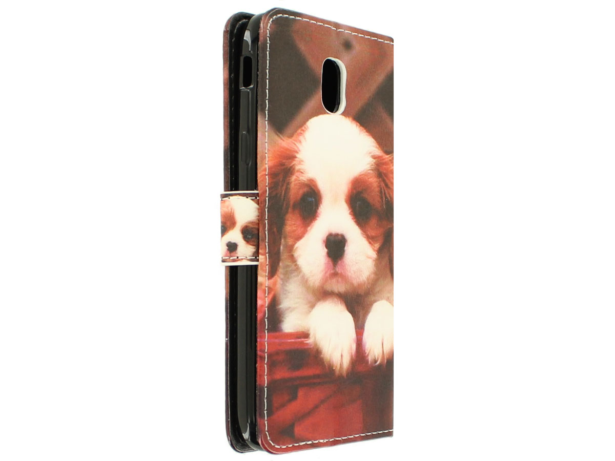 Puppy Dog Bookcase - Samsung Galaxy J7 2017 hoesje