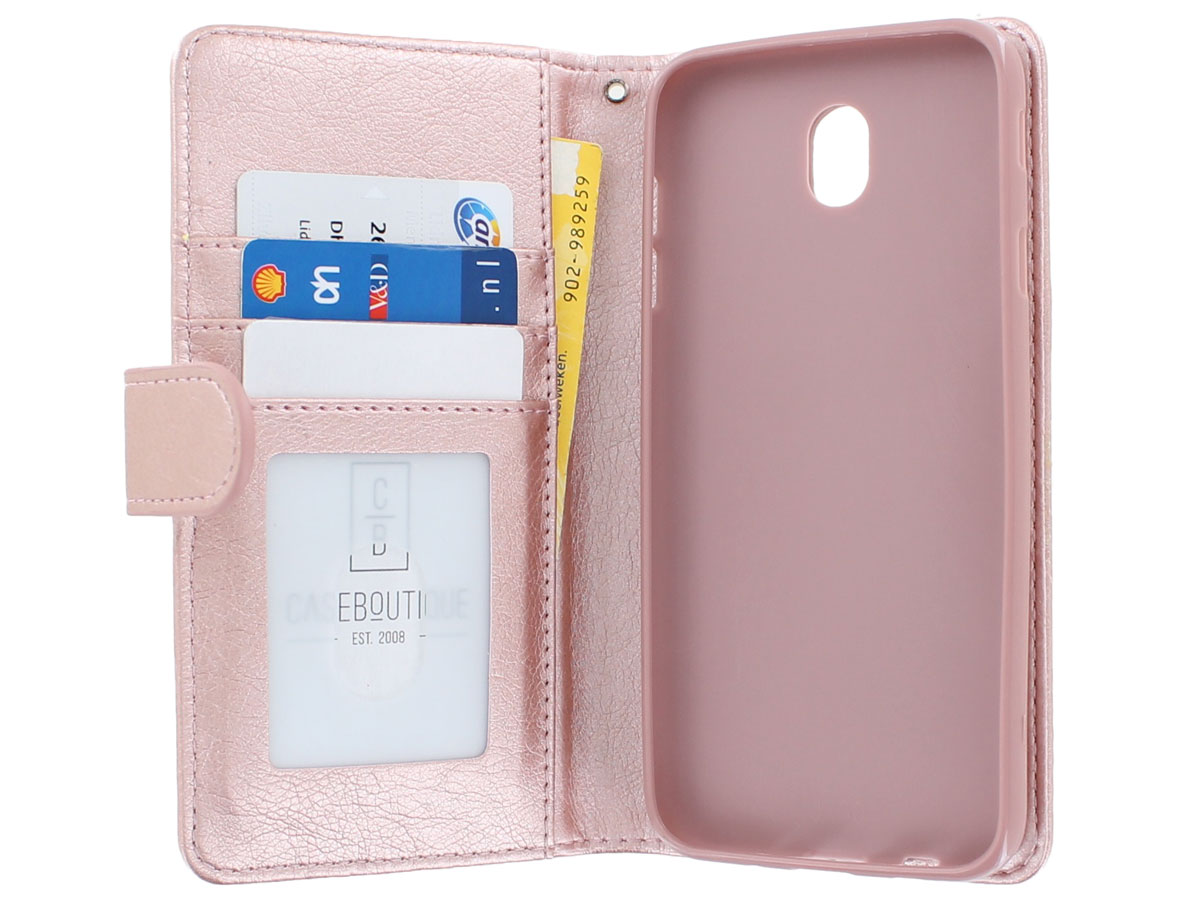 Zipper Book Case Rosé - Samsung Galaxy J7 2017 hoesje
