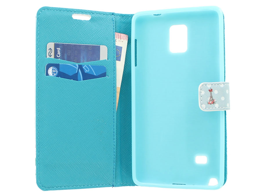 Retro Paris Wallet Case - Samsung Galaxy Note 4 hoesje