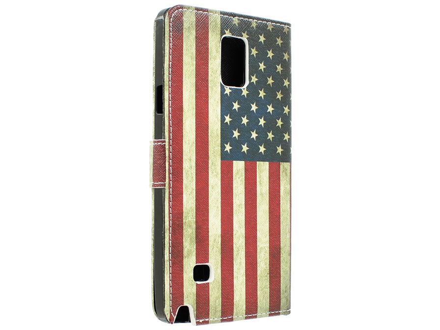 Vintage USA Flag Book Case Hoesje voor Samsung Galaxy Note 4