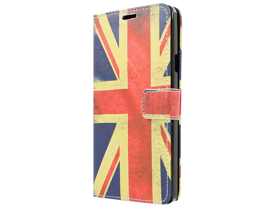 Vintage GB Flag Book Case Hoesje voor Samsung Galaxy Note 4