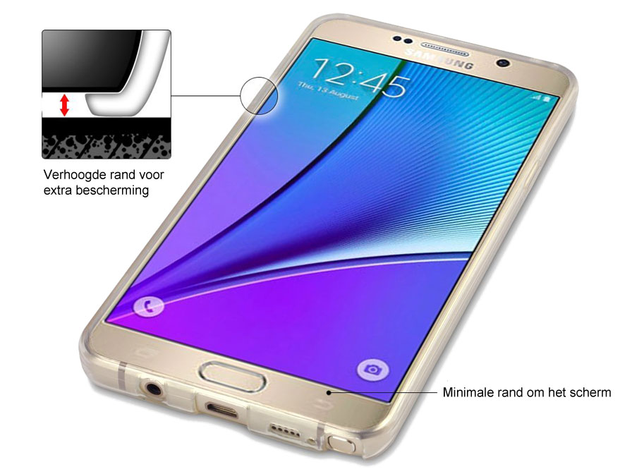 Samsung Galaxy Note 5 hoesje - Doorzichtige TPU Case