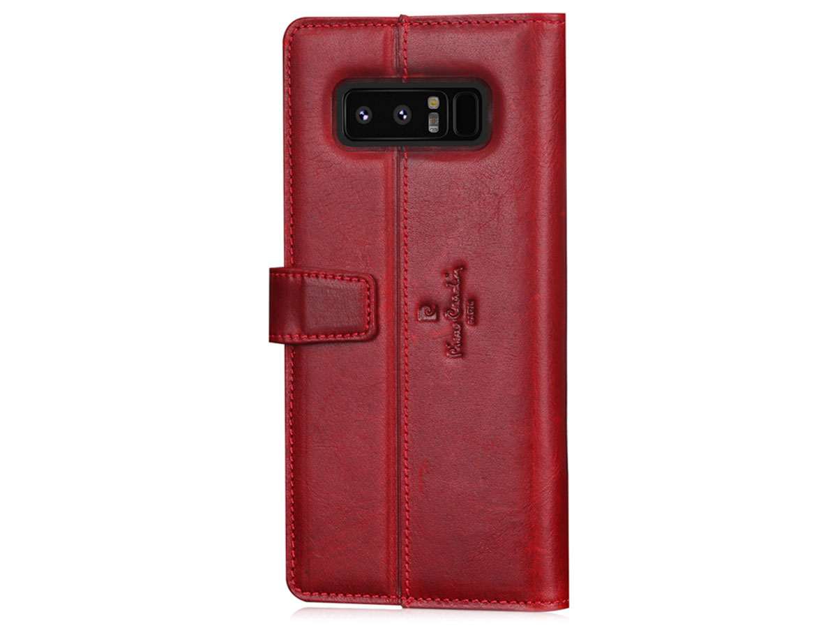 Pierre Cardin Bookcase Rood Leren Galaxy Note 8 Hoesje