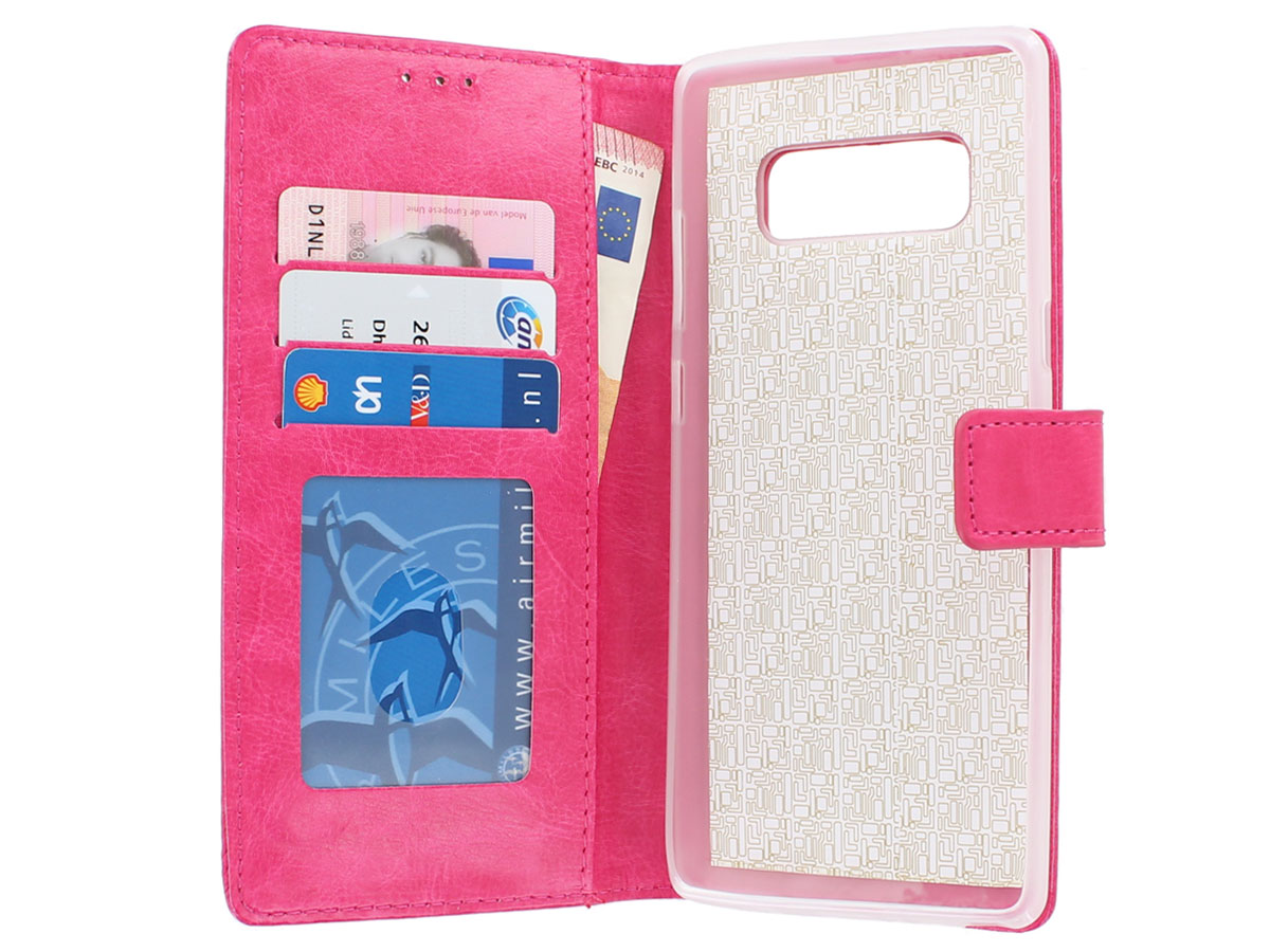 Bookcase Wallet Roze - Samsung Galaxy Note 8 hoesje