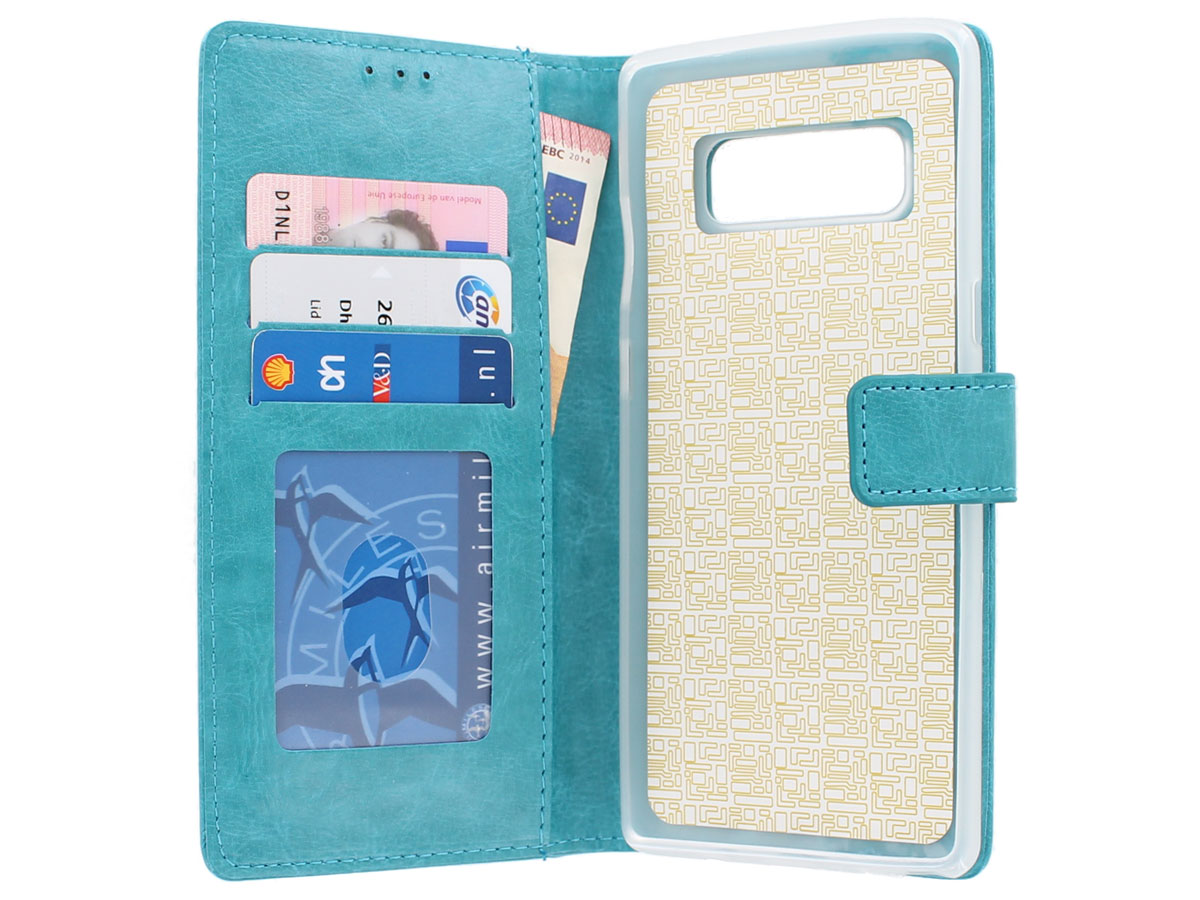 Bookcase Wallet Turquois - Samsung Galaxy Note 8 hoesje