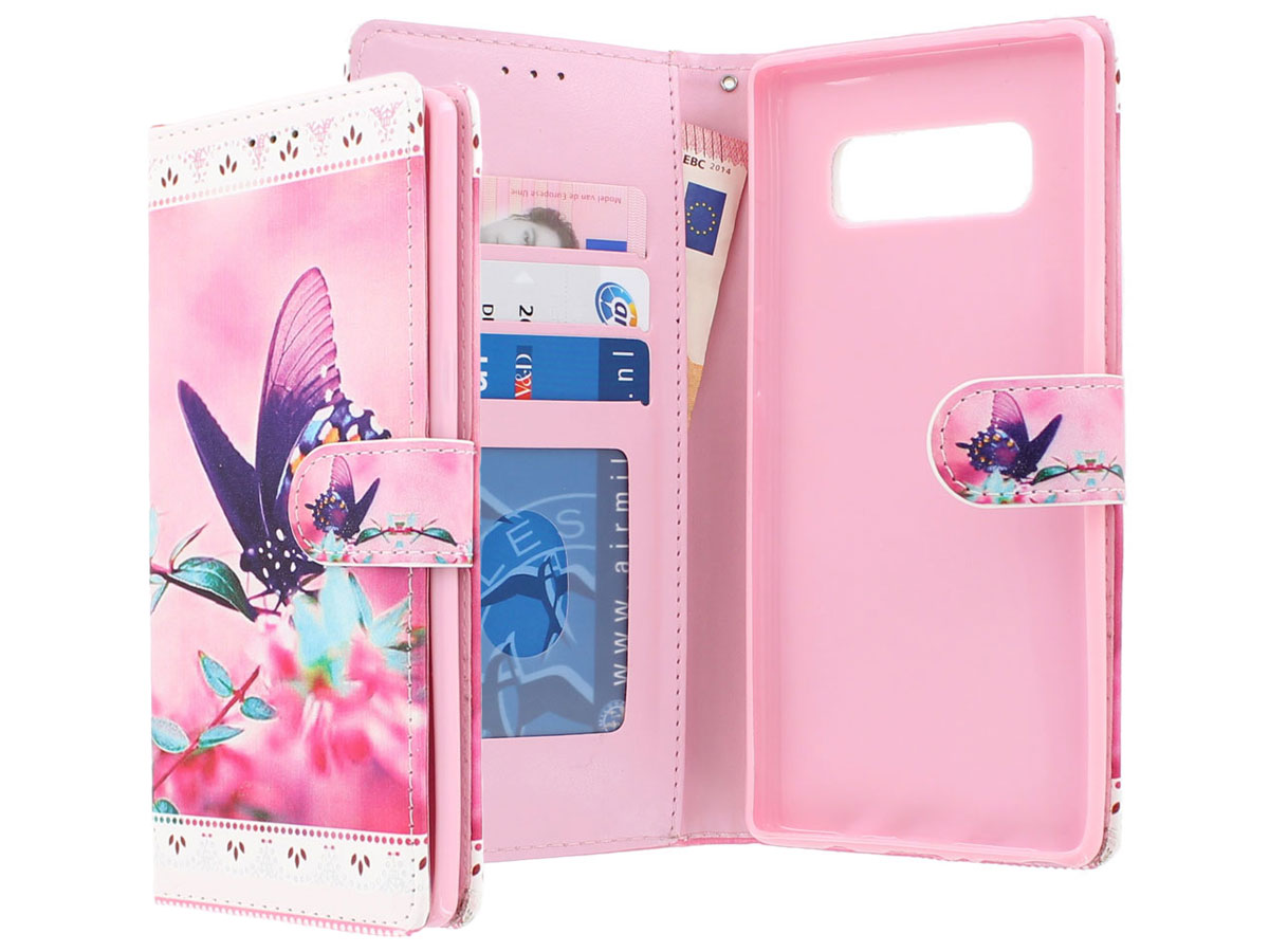 Butterfly Bookcase - Samsung Galaxy Note 8 hoesje