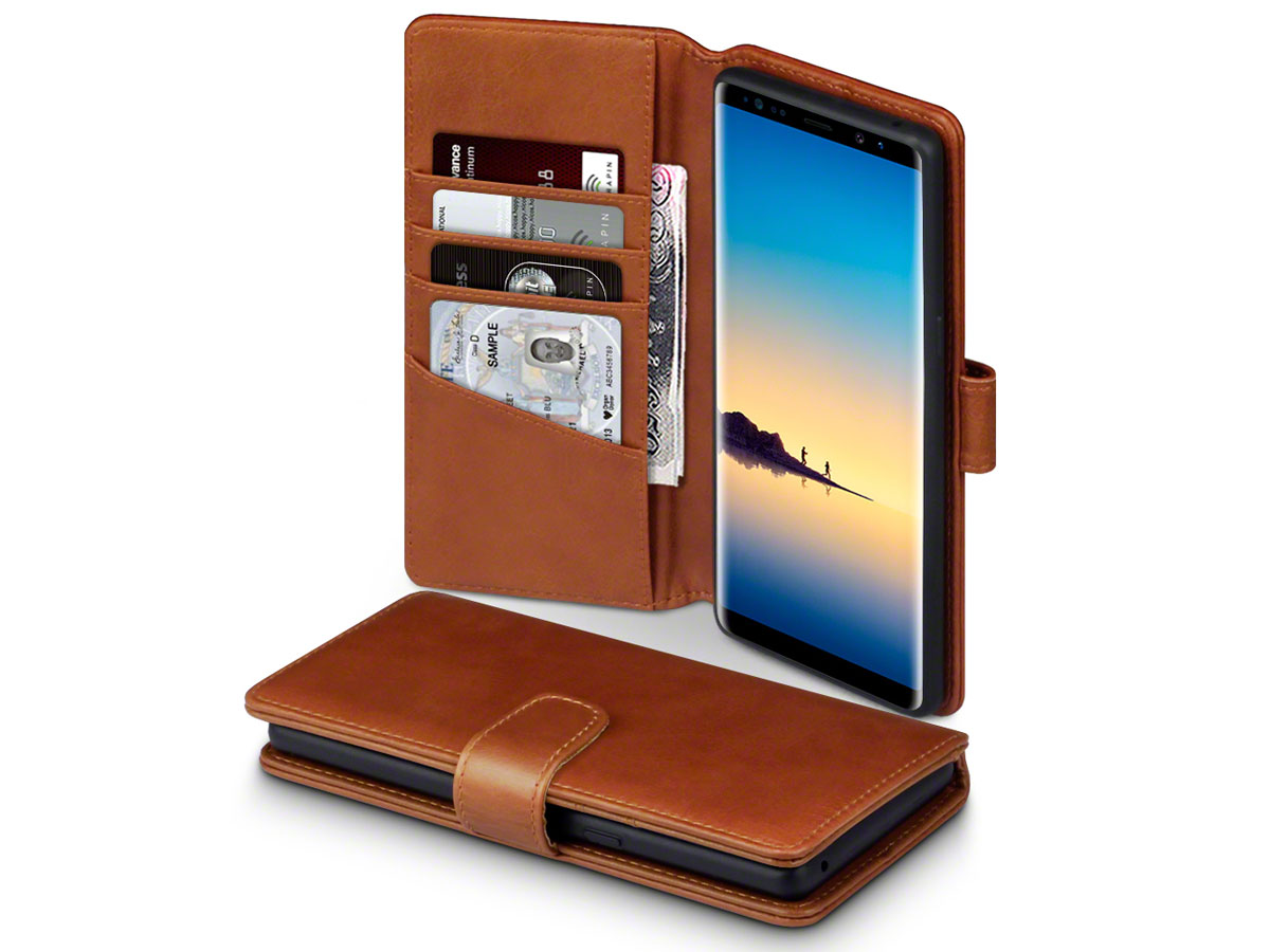 CaseBoutique Bookcase Cognac Leer - Galaxy Note 8 hoesje