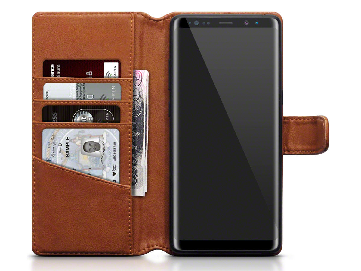 CaseBoutique Bookcase Cognac Leer - Galaxy Note 8 hoesje