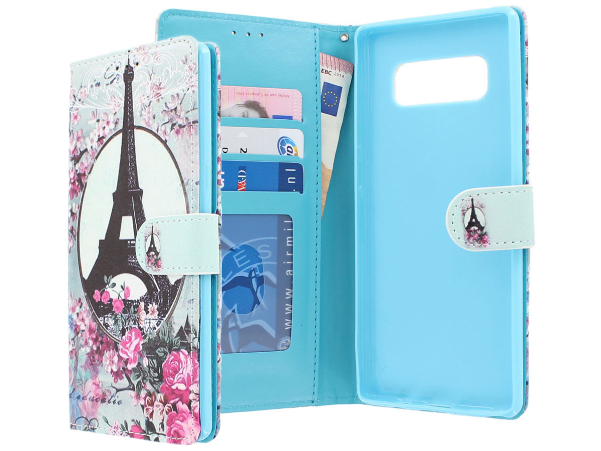 Retro Paris Bookcase - Samsung Galaxy Note 8 hoesje